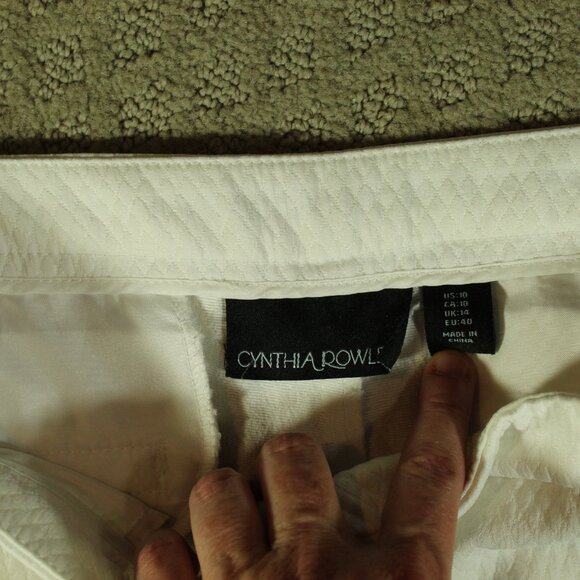 NWOT Cynthia Rowley Sz 10 PRISTINE White Quilted Pants - Picture 3 of 6